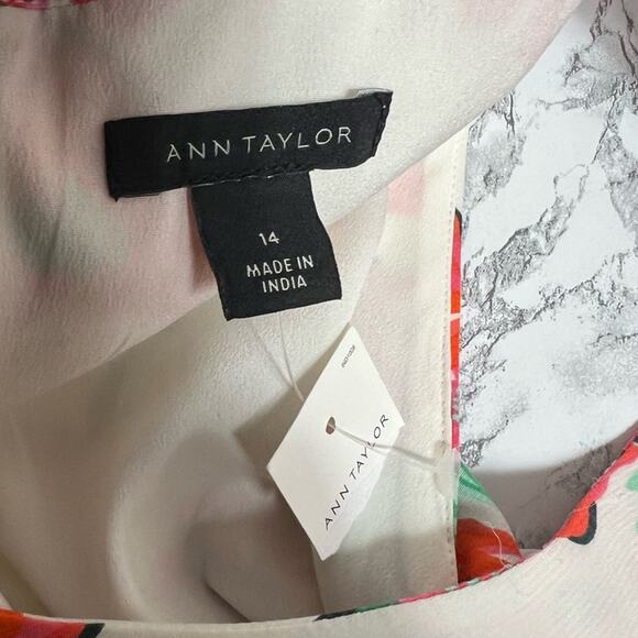 NWT Ann Taylor Halter Bow Back Flare Dress Size 14 floral - Picture 6 of 9